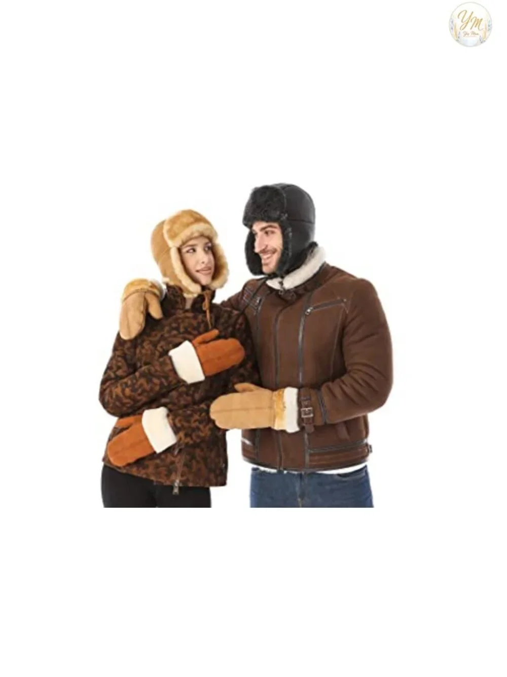 Leather Aviator Shearling Ushanka Trapper Hat Russian Sheepskin Cap Real Fur
